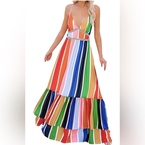 Flying Tomato Dresses & Skirts - Flying Tomato Vibrant Multicolor Maxi Dress